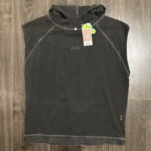 0799. TECH ESSENTIAL™ CUTOFF HOODIE - FADED GREY sz. M